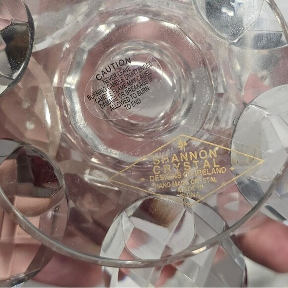 Shannon Crystal by Godinger Lotus Clear Candle Holder set NIB - Picture 6 of 6